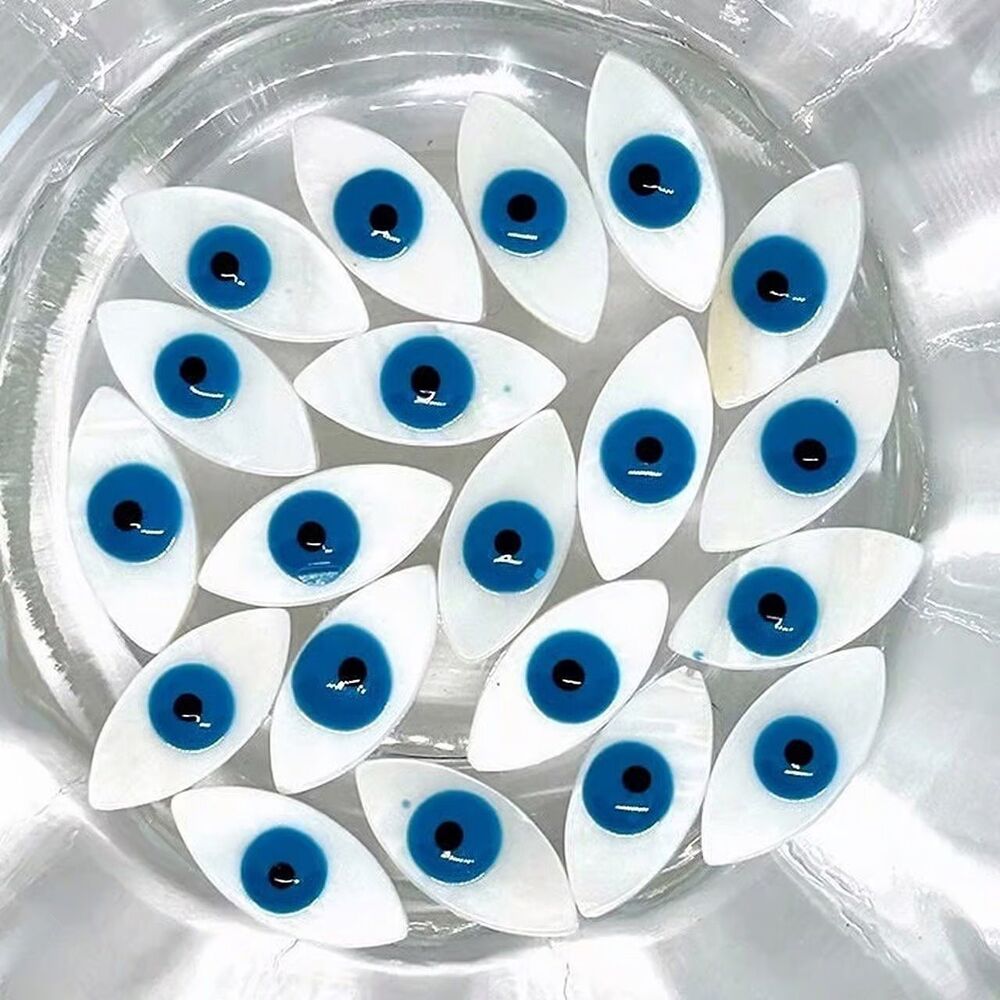 20pcs Beads for Jewelry #18263 MOP Evil Eye Beads